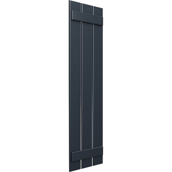 True Fit PVC Three Board Spaced Board-n-Batten Shutters, Starless Night Blue, 17 1/8W X 26H